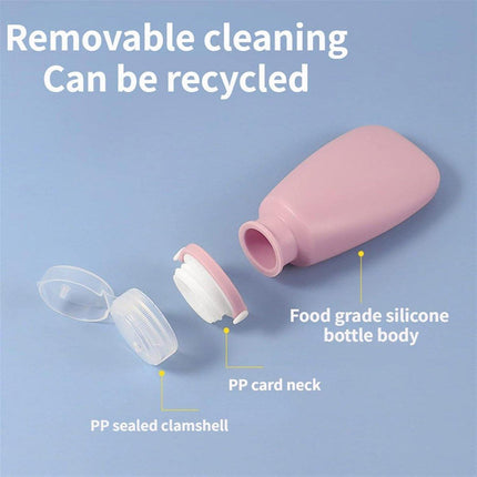 4pcs Travel Storage Bottles Set Refillable Silicone for Shampoo Lotion Cosmetics