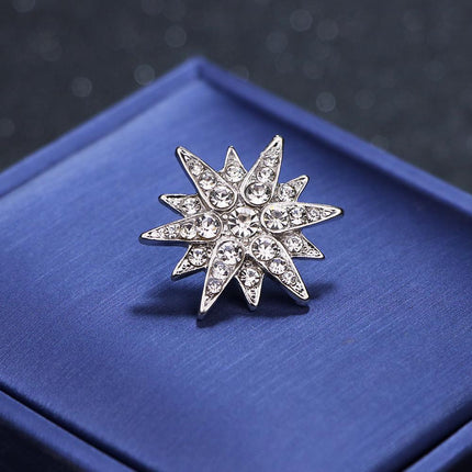 Brooch Six Pointed Star Collar Button Badge Fashion Corsage Pin Accessories