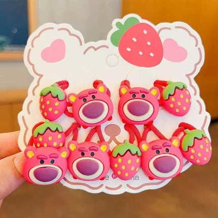 Cute hair bands with cartoon bear and strawberries design