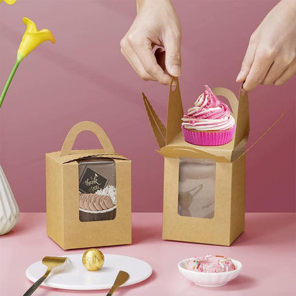 100PCS Portable Single Design Cake Box Paper Cupcake Packing Box Party Supplies Aimall