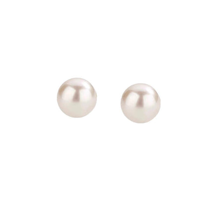 Delicate 925 Sterling Silver 8,10,12,14mm Natural Freshwater Pearl Stud Earrings - Aimall