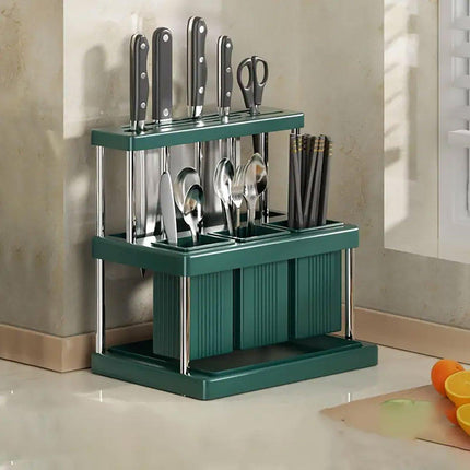 Cutlery Holder Storage Caddy Kitchen Utensil Drying Rack For Spoon Fork Knife