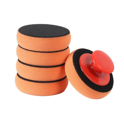 5pcs Car Polishing Sponge with Handle Manual Buffing Pads for Auto Detailing