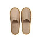 50 Pairs SPA Hotel Guest Slippers Closed Toe Disposable Terry Style Linen - Aimall