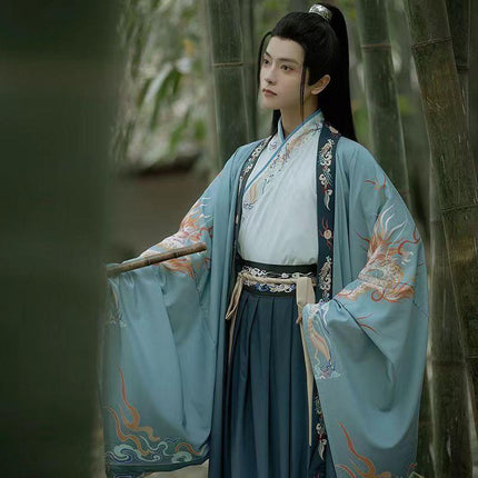 Man Traditional Costume Chinese Hanfu Festival Clothing Performance Outfit - Aimall