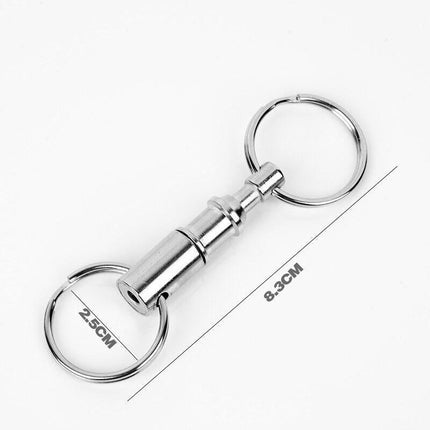 4X Detachable Quick Release Removable Keyring Keychain Key Ring Pull Apart Split - Aimall