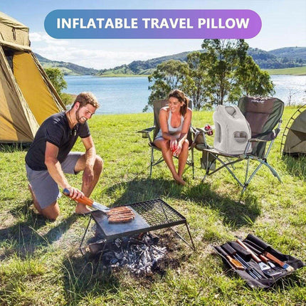 Inflatable Air Cushion Travel Pillow for Airplane Office Nap Rest Neck Head Chin