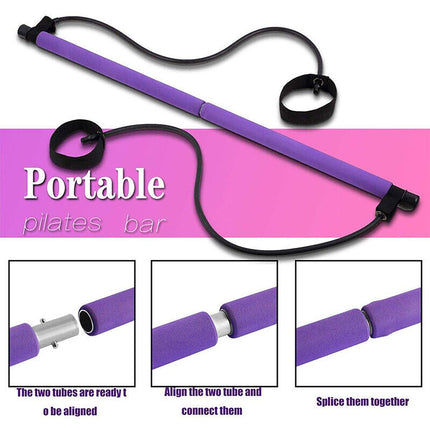 Multi-Purpose Pilates Stick Home Fitness Stretch Exercise Training Hip Rope
