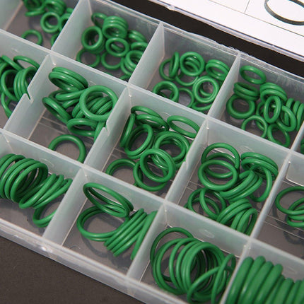 270pcs Automotive Air Conditioning Green Rubber Ring Seal Repair Box Set Seals