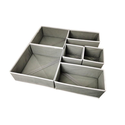 6Piece Set Foldable Non-woven Underwear Bra Socks Storage Box Drawer Organizer