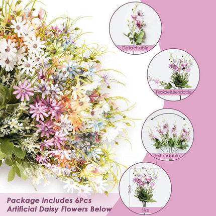 6x Artificial Small Soft Chrysanthemum Home Office Daisy Flower Party Decor DIY