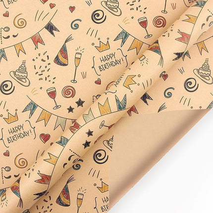 Musical Note Kraft Paper Valentines Birthday Gift Wrap Holiday Wrapping Paper
