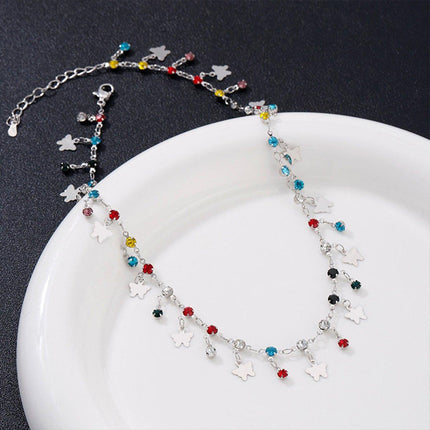 Colorful Butterfly Necklace Women Summer Fashion Exquisite Collarbone Chain