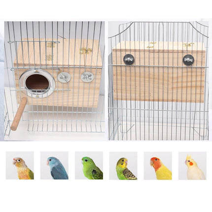 Wooden Nest Bird Breeding Box Parakeet Parrot Cockatiel Cage Nesting House S M L - Aimall