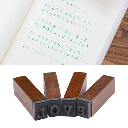 70pcs DIY Alphabet and Number Wood Rubber Stamps Set with Wooden Box Case