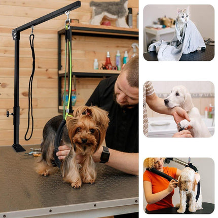 Adjustable Pet Grooming Arm with Clamp for Dog Cat Bath Table Bracket Clamp - Aimall