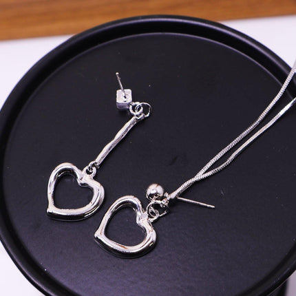 Asymmetrical Love Tassel Earrings Long Drop Dangle Jewelry for Women Fashion