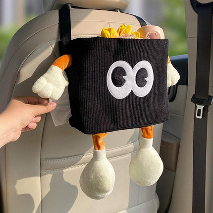 2in1 Car Wastebasket and Tissue Box Multifunctional Car Storage Bucket Organizer