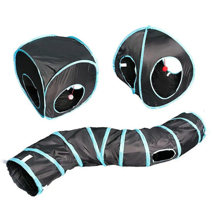 Collapsible Cat Tunnel Interactive Drill Bucket Fun Pet Toy for Cats Indoor Play