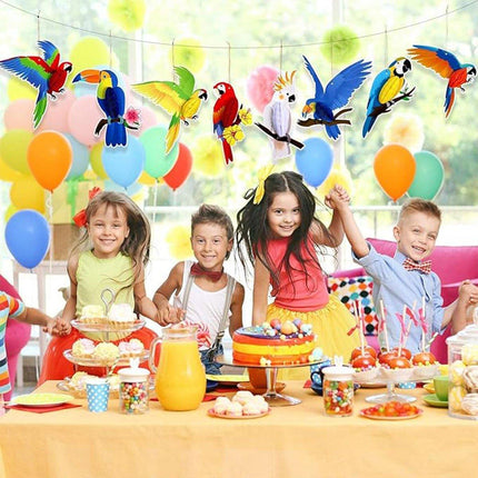 6/9/12pcs Parrot Charm Party Decoration Props Tropical Theme Decor Accessories