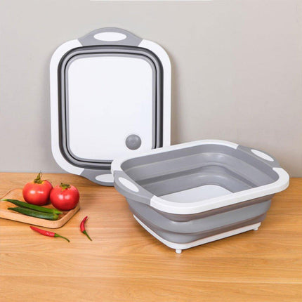 Multifunctional Plastic Sink Cutting Board Foldable Draining Basket Outdoor Dish