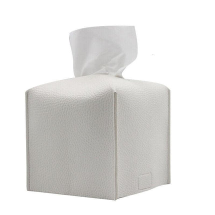 Elegant PU Leather Tissue Box Cover Holder in Various Colors