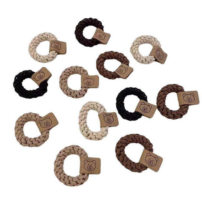 Mixed Color Braided Hair Ties Rope Elastic Rubber Bands Women's Hair - Aimall