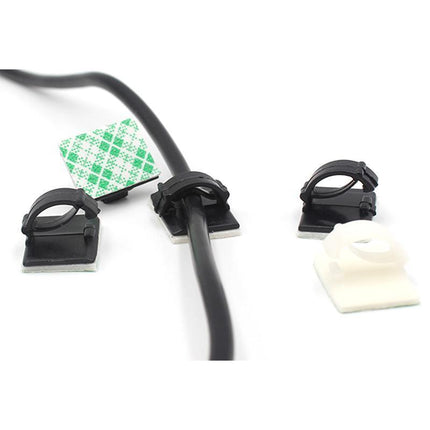 100X Cable Clips Holder Tidy Adhesive Home Car Wire Tie Fixer Drop Clamp Cord - Aimall