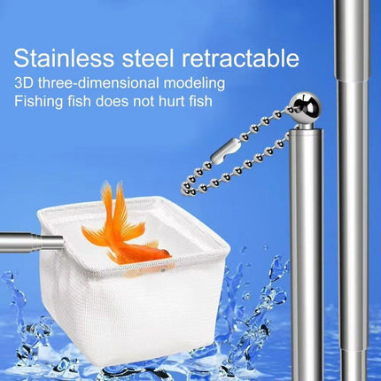 Retractable Fish Net for Fish Tank Pocket Fishing Net with Handle Aquarium Tools