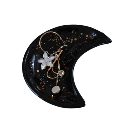 Moon Shaped Decorative Plate Fruit Tray Jewelry Storage Rack Dip Saucer for Home