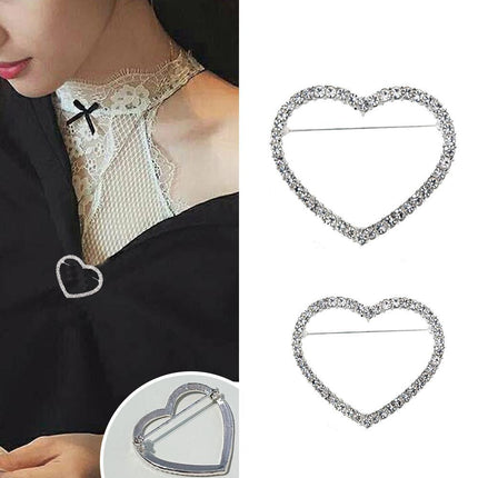 Heart Shaped Brooch Pin Round Corsage Fashion Accessory Gifts