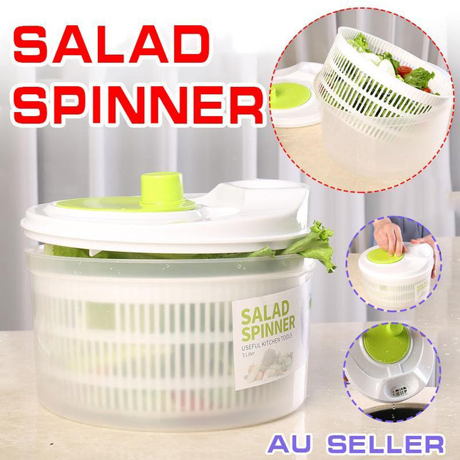 Salad Spinner Vegetable Lettuce Washer Dryer Serving Bowl Container Large - Aimall