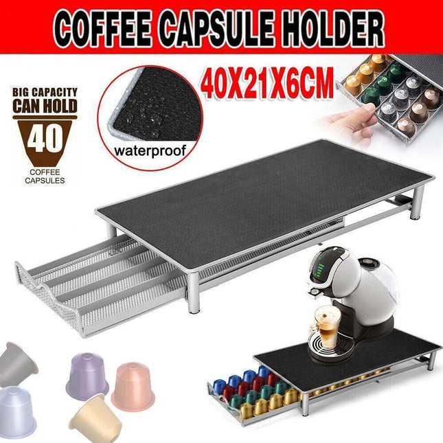 For Nespresso 40 Coffee Capsules Pod Holder Stand Dispenser Rack Storage Capsule - Aimall