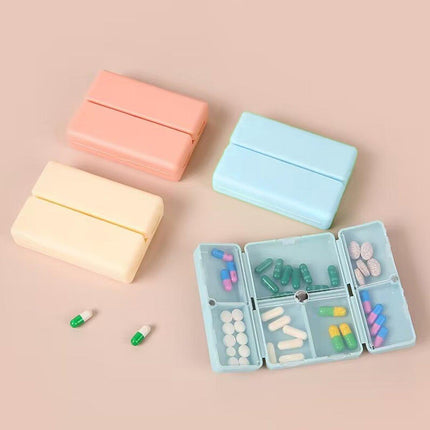 4PCS Weekly Pill Organizer Seven-Day Magnetic Folding Medicine Box Travel Case