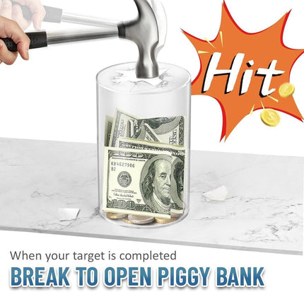 Acrylic Transparent Piggy Bank Savings Box Unbreakable Money Coin Storage Bank