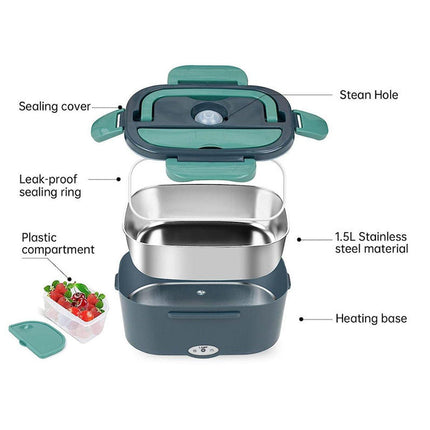 Portable Electric Lunch Box Heated Thermal Insulated Food Warmer for Home