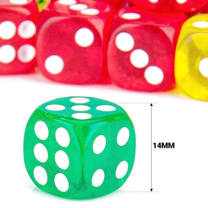 12-48PCS 6 Sided Games Dice Transparent Coloured Game Play Toy Bulk Board Game - Aimall