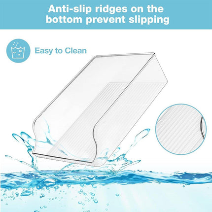 Clear Plastic Beverage Organizer Fridge Storage Shelf Holder for Kitchen Pantry