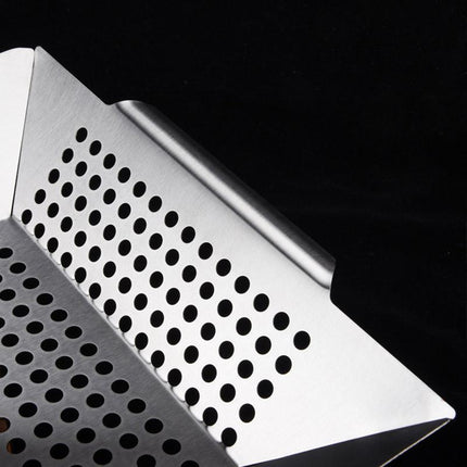8 Inch Stainless Steel BBQ Grill Tray Perforated Pan Outdoor Barbecue Basket