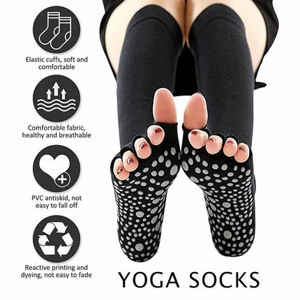 Women Long Massage Pilates Socks Yoga Socks Anti-skid Grip Non Slip Socks Medium - Aimall