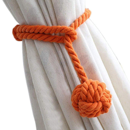 1pair Braided Cotton Curtain Tiebacks No Hole Curtain Holdbacks Hanging Balls