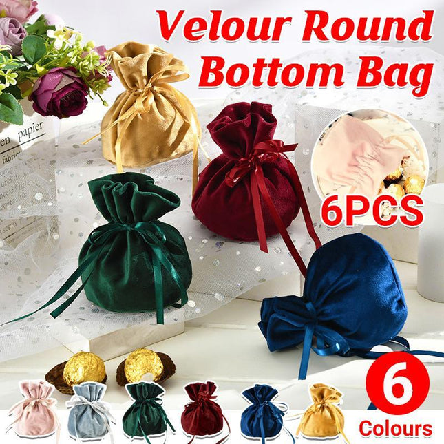 6PCS Velvet Cloth Drawstring Bags Gift Bag Jewelry Ring Pouch Earring Favor - Aimall