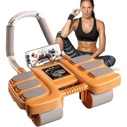 Four Wheel Abdominal Exercise Roller Elbow Support for Core Strength Training