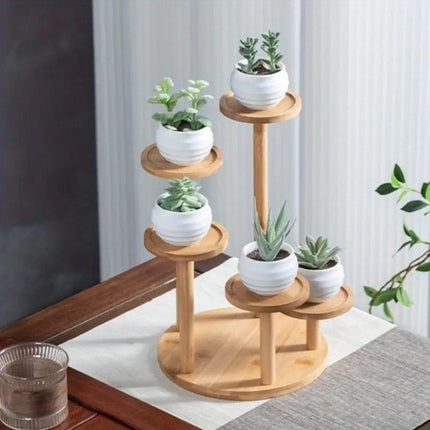 Round Tabletop Flower Stand Balcony Storage Shelf Display Rack Indoor Outdoor