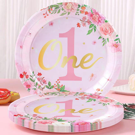 96pcs 1st Birthday Party Supplies Set Tableware Decorations for Baby Birthday