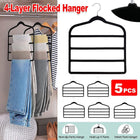 5PCS Multifunctional Non-slip Flocking Rack Multi-layer Hanger Wardrobe Storage