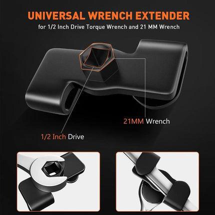Wrench Extender Adapter 1/2 Inch Drive Converter Tool for Ratchets and Spanners