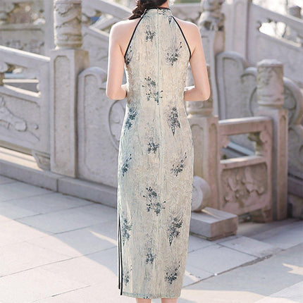 Sleeveless improved Retro Jacquard New Chinese Style Waist Women Cheongsam