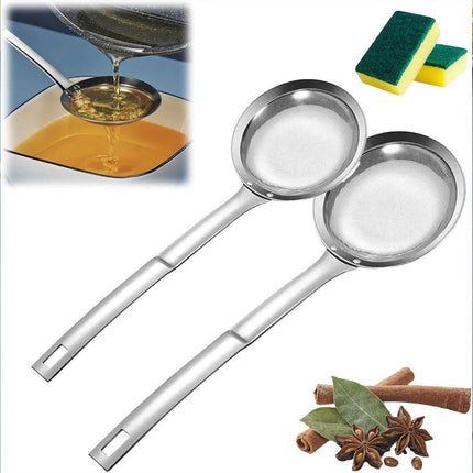Oil Separator Spoon Mesh Fine Hole Filter Degreasing Residue Cooking Tool