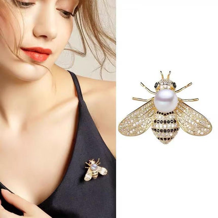 Fashion Enamel Rhinestone Insect Brooches for Women Men Bee Crystal Jewelry Gift